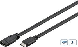 MicroConnect USB-C 3.2 Gen 1 Extension Cable 1.5m Juodas (Black)