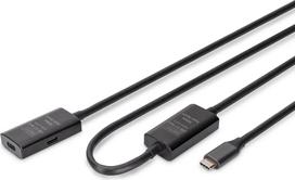 usb aktyvus - Digitus DA-73109 Aktyvus USB 3.2 Gen1 5G ilgintuvas USB-C į USB-C 10 m Juodas (Black) - 1 nuotrauka