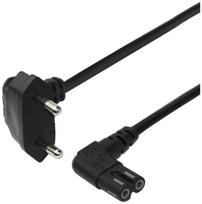 c7 kabelis - DELTACO CEE 7/16 - C7 kampinis maitinimo laidas, 1.5m, Juodas (Black) - 1 nuotrauka