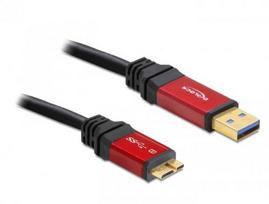 Delock USB-A į mikroUSB 3.0 kabelis 3m Raudona (Red)