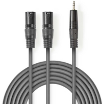 Nedis 2x XLR M - 3.5mm M 1.5m Pilkas (Grey)