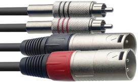 Stagg 2x XLR - 2x RCA Kabelis 3m