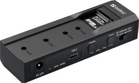 sata 3 kabelis - Sandberg 136-49 USB 3.2 Cloner ir dokas M2 + NVMe + SATA Juodas (Black) - 1 nuotrauka