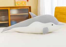 LEAN Toys Pliušinis delfinas, pilkas (Gray), 70 cm
