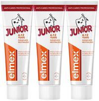 Elmex Profesionali dantų pasta „Junior Professional“ trijulėms, 3 x 75 ml - Atgauk 20%