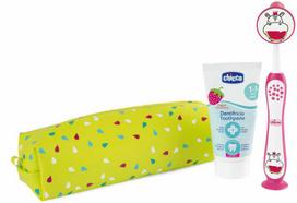 CHICCO 00012099100000 Dantų pasta šepetėlis dėklas Hippo rinkinys 3-6l - Atgauk 20%