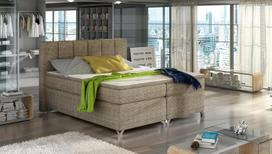 Lova Basilio Berlin 03, 160 x 200 cm, šviesiai ruda (Light Brown), su čiužiniu