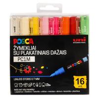 posca 16 vnt - Uni Ball Posca PC-1M, 16 vnt. - 1 nuotrauka