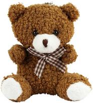 LEAN Toys pliušinis meškiukas raktų pakabukas, rudas (Brown), 8 cm