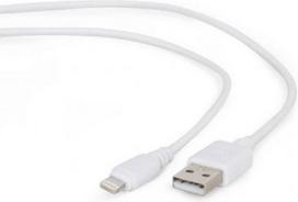 pakrovejas lightning - Gembird Cable USB / Apple Lightning White 1m - 1 nuotrauka