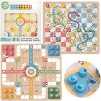 medines kopecios - WOOPIE Žalias loginis stalo žaidimas 2in1 Ludo + Gyvatės ir kopėčios - 1 nuotrauka