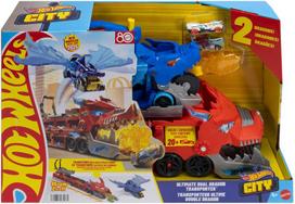 dragon wheels - HOT WHEELS CITY transporteris – Dvigubas drakonas, JBM72 - 1 nuotrauka