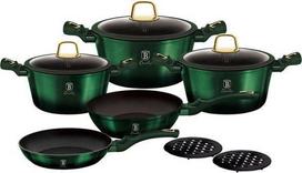 Berlinger Haus Emerald Collection puodų ir keptuvių rinkinys BH-6065, 10 dalių
