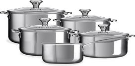 Le Creuset 3-Ply Plus puodų rinkinys, 5 vnt., Sidabrinis (Silver)