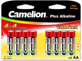 aa baterijos - Camelion Plus Alkaline AA (LR06), 8 (4+4) value pack - 1 nuotrauka