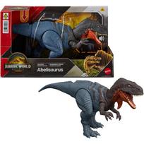 zaislinis dinozauras - Žaislinė figūrėlė Mattel Jurassic World Rebirth Wild Roar Abelisaurus, pilka - 1 nuotrauka