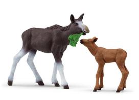Žaislinė figūrėlė Schleich Wild Life Moose With Calf 42603S, įvairių spalvų