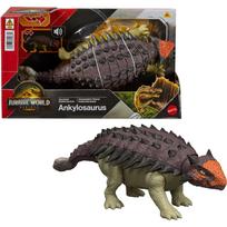 zaislinis dinozauras - Žaislinė figūrėlė Mattel Jurassic World Rebirth Wild Roar Ankylosaurus, ruda/žalia/oranžinė - 1 nuotrauka