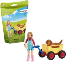 Rinkinys Schleich Puppy Wagon Ride 42543, 12 cm, įvairių spalvų