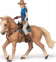 Žaislinė figūrėlė Papo Wild West Horse And Cowgirl 410753, mėlyna/ruda