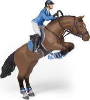 Žaislinė figūrėlė Papo Jumping Horse With Girl 427587, mėlyna/ruda