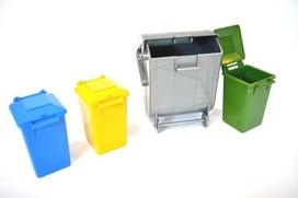 Rinkinys Bruder Garbage Can Set 02607, 4 vnt., įvairių spalvų