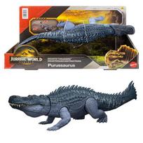 Žaislinė figūrėlė, dinozauras Mattel Jurassic World Gigantic Thrashers Purussaurus, 37 cm, mėlyna