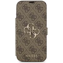 iphone 15 pro max guess - Guess Book 4G Metal Logo dėklas skirtas Apple iPhone 17 Pro Max rudos spalvos - 5 nuotrauka