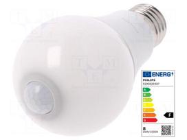 PHILIPS, E27, 8 W, atitinka 60 W, 2700 K, su judesio davikliu