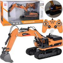 sviesos efektai - Jokomisiada RC ekskavatorius su dūmų efektu ir LED šviesa, Oranžinė (Orange) RC0698 - 1 nuotrauka