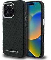 apple iphone 16 pro max magsafe - Karl Lagerfeld Grained PU Repeated Logo MagSafe dėklas skirtas Apple iPhone 16 Pro Max Juodas (Black) - 1 nuotrauka