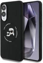 galvos telefonui - Karl Lagerfeld Silicone Double Heads and Circle MagSafe Case for Samsung Galaxy S25 Edge - Juodas (Black) - 1 nuotrauka