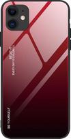Hurtel Gradient Glass Case with Tempered Glass Back for iPhone 12 mini Juodas-Raudonas (Black-Red)