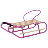 LEAN Sport Metalinės rogutės su atlošu ir diržu, rožinės (Pink)