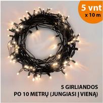 Lauko ir vidaus girlianda PROLED 50 m, juoda (Black)