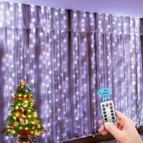 Kalėdinė girlianda užuolaida baltos spalvos, 300 LED, 3x3m