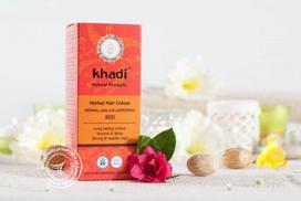 Khadi Augaliniai plaukų dažai Henna Amla Jatropha 100g - Tamsiai Raudona (Dark Red)