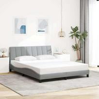 vidaXL Lovos rėmas be čiužinio Hanko, šviesiai pilkas (Light Grey), 160x200 cm, audinys