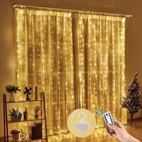 Girlianda-užuolaida BlitzTop su pulteliu ir kabliukais 3×2m, 200 LED, šiltai balta
