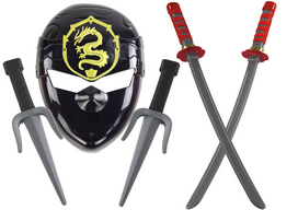 red mask - LEAN TOYS Nindzių rinkinys su kauke, kardais ir durklais Raudonas (Red) - 1 nuotrauka