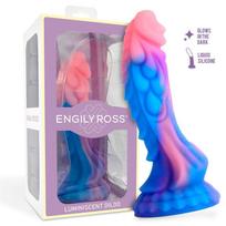 Engily Ross Dragon Dildo, Šviečiantis (Luminiscent) 18 cm Mėlyna-Rožinė (Blue-Pink)