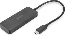 HUB USB Digitus DIGITUS USB-Hub 3-Port C ->3xDP m.Kabelis juodas