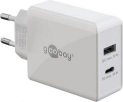 30 w usb c pakrovejas - Goobay | Dual USB-C PD Fast Charger (30 W) | 61674 - 1 nuotrauka