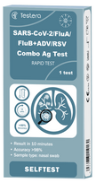 TESTERA kombinuotas greitasis antigenų testas SARS-CoV-2, gripo A+B, ADV ir RSV, 1 vnt.
