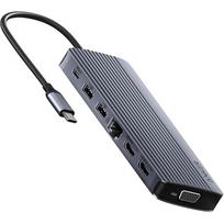 Anker A83890A1 USB-C Hub (14-in-1) Triple Display 1 x VGA 2 x HDMI 1 x Ethernet 1 x USB-C PD-IN (100W) 1 x USB-C 1 x USB-A 1 x micro SD 1 x Audio Pilkas (Gray)