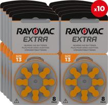 klausos aparatu baterijos 13 - Rayovac Extra elementai klausos aparatams PR48 13, 80 vnt. - 1 nuotrauka