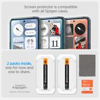 Spigen "Glas.TR EZ Fit" Apsauginis stiklas 2 vnt. skirtas Nothing Phone 3 - Skaidrus (Transparent)
