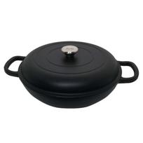 Zyle Apvalus emaliuotas ketaus puodas ZY030CBKI, juodas (Black)
