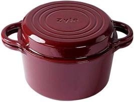 Zyle Apvalus emaliuotas ketaus puodas ZY11RKI, raudonas (Red), Ø22 cm, 3.8 l