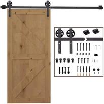 HOMCOM Stumdomų durų furnitūros komplektas 183 cm, tamsiai rudas (Dark Brown)